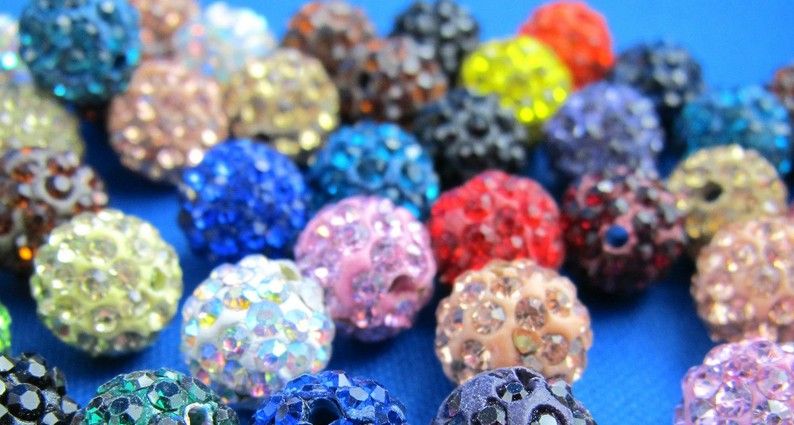 

150pcs/lot 10mm fashion new mixed Micro Pave CZ Disco clay Ball Crystal Bead Bracelet Necklace Beads DIY white Rhinestone spacer.