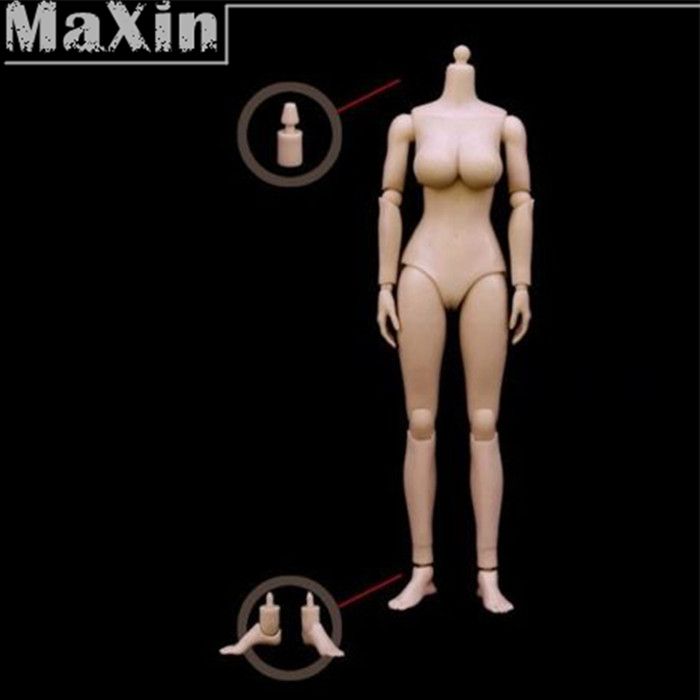 New Female Body 1:6 Scale Large Breasts Nude Body Figure Toy Doll Soft Skin  N001 Version Soldier Model 12 Action Figure Military Scale Military In ...