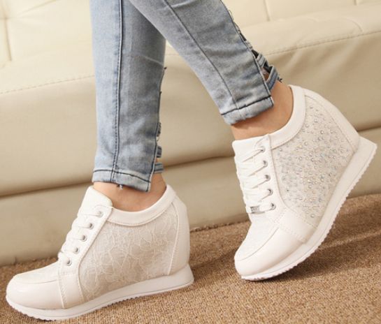 Wholesale OP Platform Shoes Women Sneakers 2014 Running Sport High Quality Shoes Fashion Summer Leather High Top White Wedge Sneaker Mens Boots