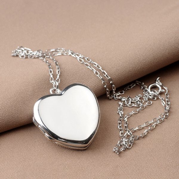 2019 Heart Photo Frame Lockets Pendant Necklace For Women Fashion Solid Sterling Silver 925 ...