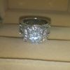 Maat 5-11 mode-sieraden 14kt wit goud gevuld ronde gesneden gesimuleerde diamant wit topaz cz verloving vrouwen bruiloft bruids vinger ring set