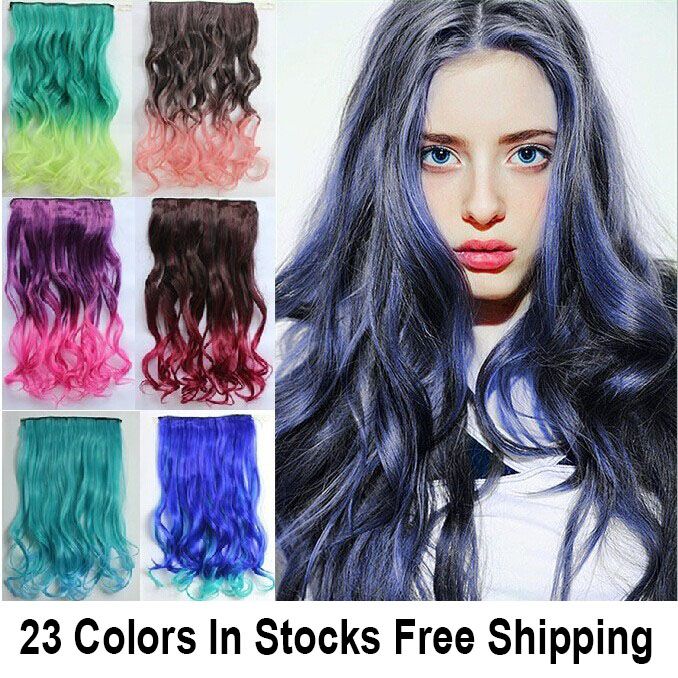 22120g 5 Curly Clips In Synthetic Hair Extension Two Tone Colors Hair Extension Ombre Hair