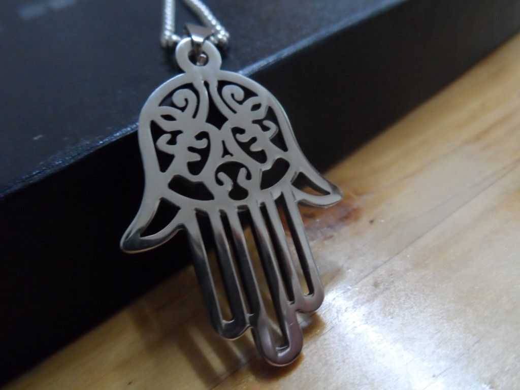 Silver/Gold Stainless steel Open Hamsa Hand Pendant Necklace Charm Good Luck for XMAS gifts jewelry