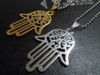 Silver/Gold Stainless steel Open Hamsa Hand Pendant Necklace Charm Good Luck for XMAS gifts jewelry