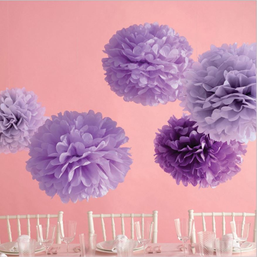 Colorful Paper Poms 418 inch Tissue Paper Pom Blooming Flower Balls Wedding Party Baptism Decoration Xmas Home Deco Dec3451938