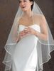 Voile court pas cher 1 couche blanc ivoire voiles de mariage court accessoires de mariage de mariée voile voile de mariage de mariée avec Satin2029636