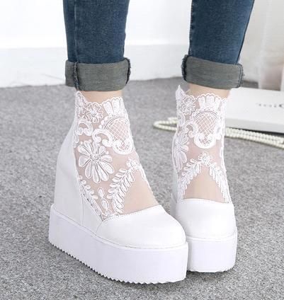 wedge closed toe heels