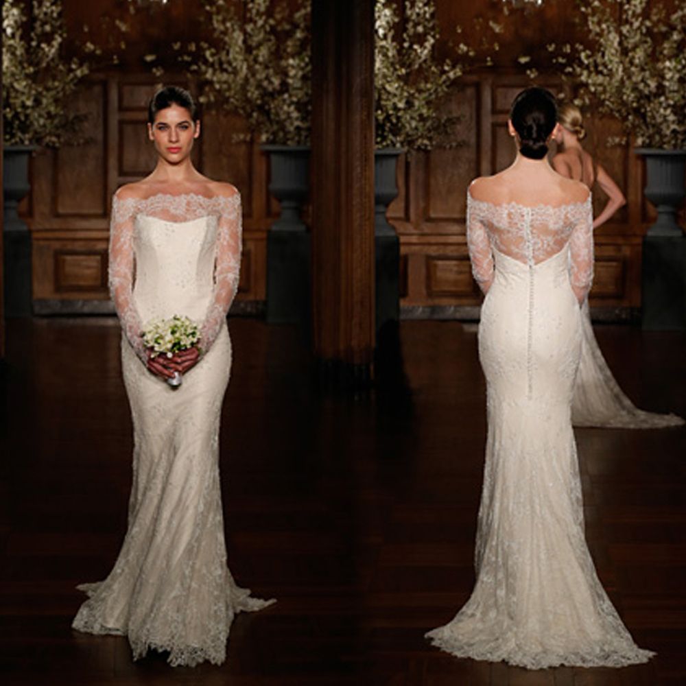 Long Sleeve Sheath Wedding Dress 5