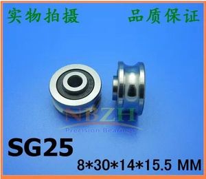 20pcs high quality SG25 U Groove pulley wheel ball bearings 8*30*14 mm Track guide roller bearing SG8RS 8x30x14 (double row balls) ABEC-5