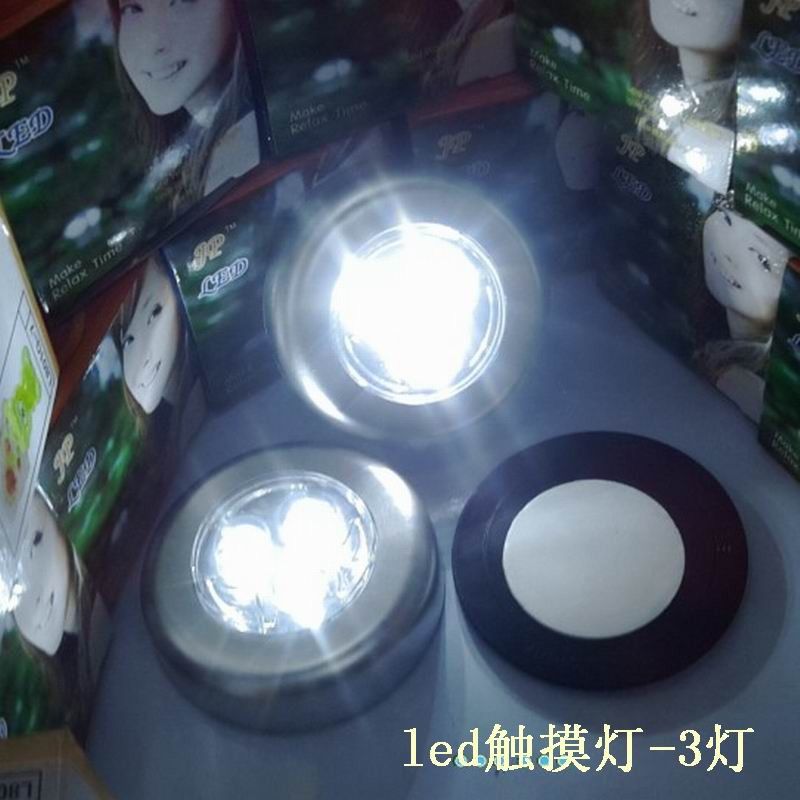 Hot Stick Touch Lamp 3 Led Light Tap Night Car Magic Hot Stick Touch Lamp 3 Led Light Tap Night Car Magic Emergency Aaa Battery Powered Silver