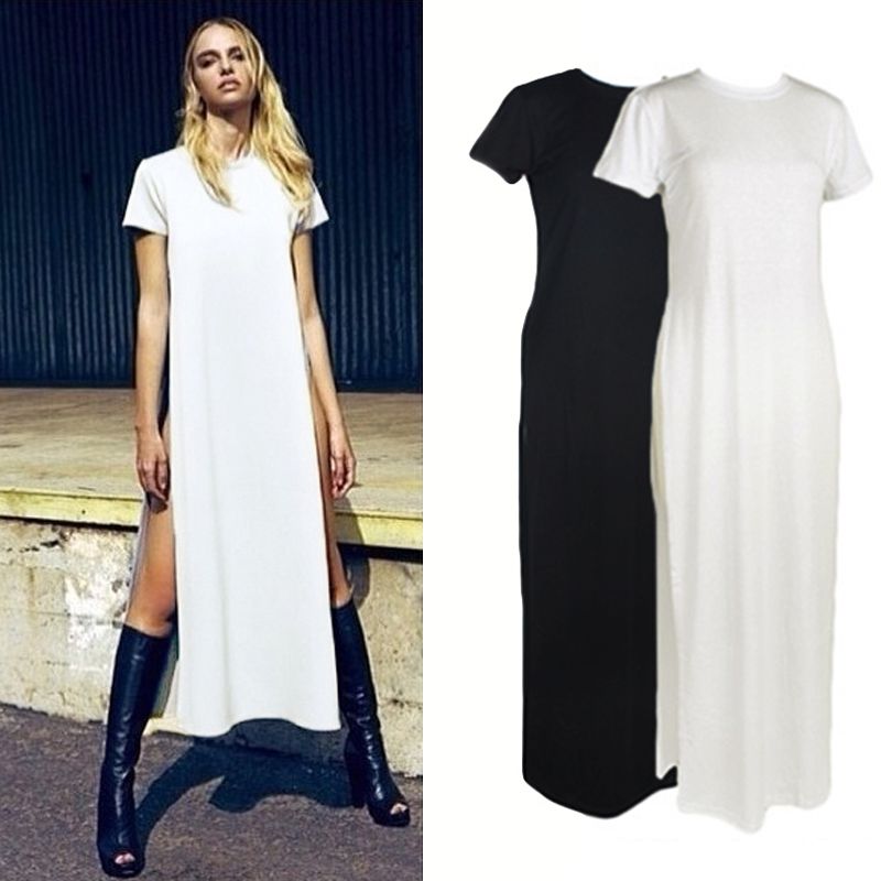 women's long tee shirt dress