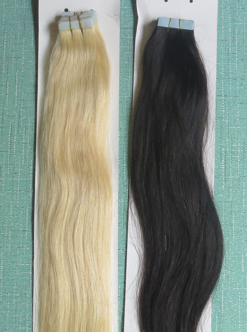 18 2g Full Head Pu Tape Tip Skin Wefts Indian Remy Hair