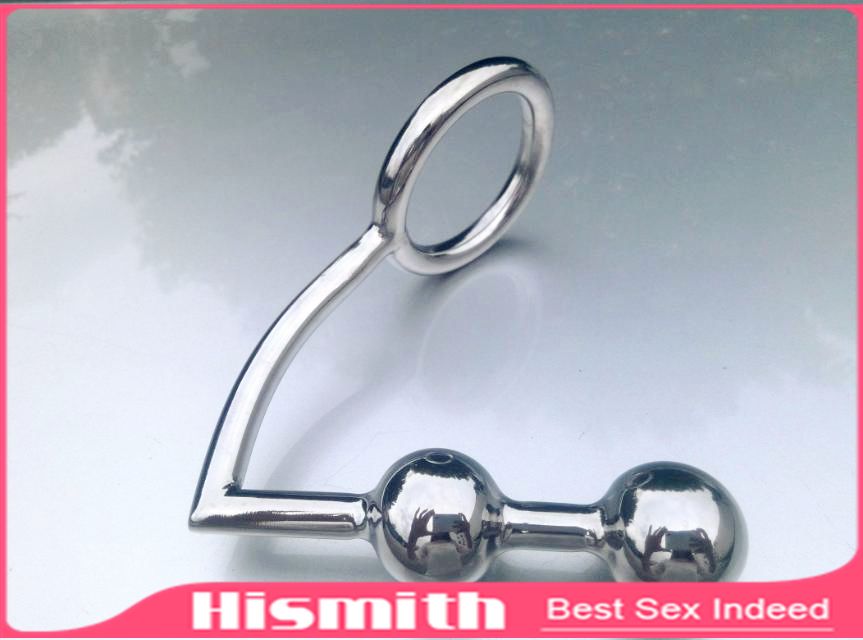 Newest Stainless Steel Double Ball Anal Hook Anal Toys With Ring Anal