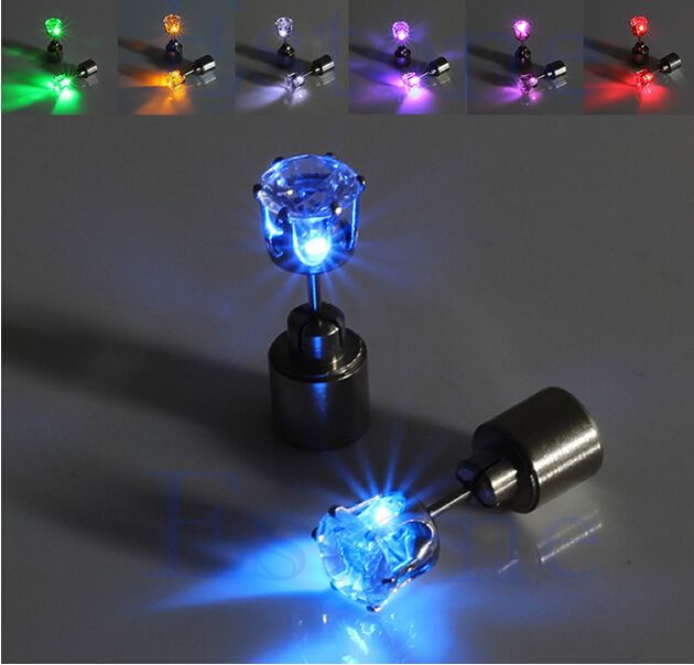 Led Lighting Luminous Earrings Stud Earring Sweet Diamond Led Earrings