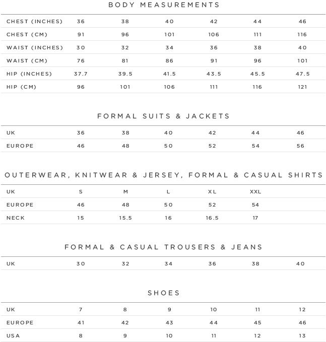 Men S Wearhouse Vest Size Chart