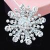 Crystal Snowflake Brosche Vintage Silber Rhodium -Hochzeit Braut Bouquet Brosche Pin Heißer Verkauf eleganter Bankett Pin für Lady