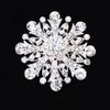 Big Snowflake Crystal Wedding Brooch New Sparkling Clear Austria Crystals Flower Pins Brooches Cheap Wholesale Party Dress Pin Rose Gold