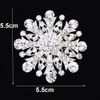 Big Snowflake Crystal Wedding Brooch New Sparkling Clear Austria Crystals Flower Pins Brooches Cheap Wholesale Party Dress Pin Rose Gold