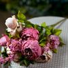 1pcs (8 heads/bunch) 47cm/18.5" Artificial Peony Flower Fake Peonies with Foam Berries & Hydrangea Flowers for Wedding Bouquets