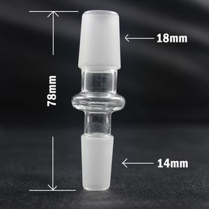 Glasadapter für Wasserpfeifen, 18-mm-Stecker auf 14-mm-Stecker, gefrostet, zum Rauchen, mit Schiebepassung, Aschefänger, Bubbler