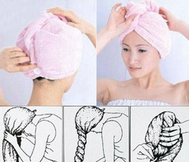 2014 Hot Sales Microfiber Magic Hair Dry Drying Turban Wrap Towel Long-haired Ultrafine Super Absorbent Fiber Hat Dry Hair Towel