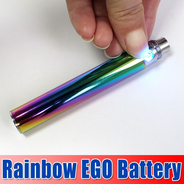 bateria Rainbow Color Ego para o cigarro eletrônico Rainbow Color 650mAh bateria - 1300mAh série ajuste ego Clearomizer Atomizador