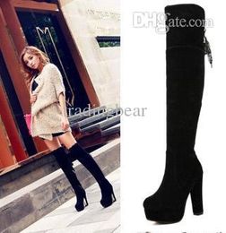 Botas Altas De Plataforma De Gamuza Negra. Oferta Online | DHgate.com
