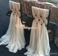 Gorgeous Chiffon Ruffles Chair Sash 60 Pieces Set 2014 Wedding Decorations Anniversary Party Banquet Accessory In Stock