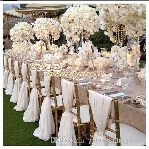 Beautiful Chiffon Ruffles Chair Sash 2014 Wedding Decorations Anniversary Party Banquet Accessory 