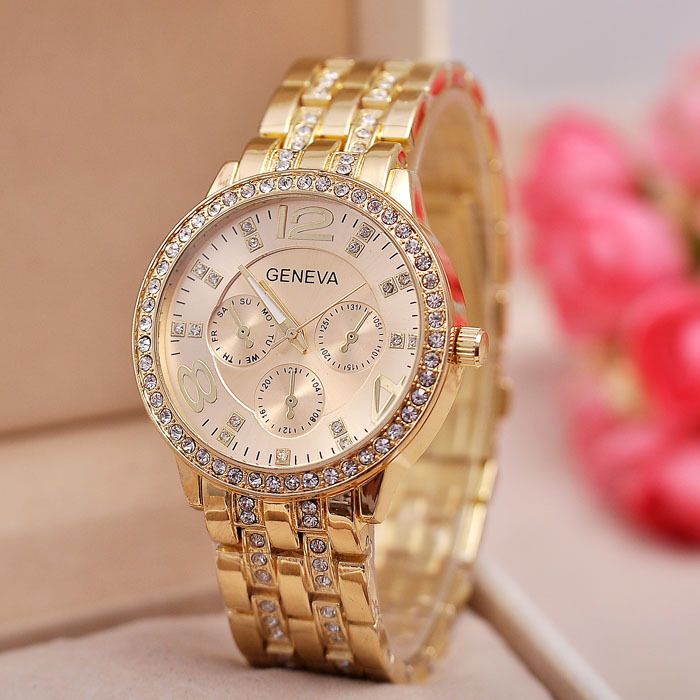 mens gold stainless steel watch