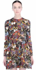 Wholesale colorful dresses for women resale online - Colorful Butterfly Print Women Dress Long Sleeve Crepe Couture Dresses