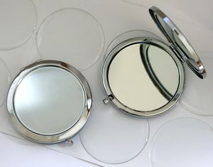 Kit fai da te Specchio compatto vuoto con adesivi epossidici da 58 mm, fornitura di specchio tascabile, specchio make up, specchi a doppio lato spedizione gratuita # M070S