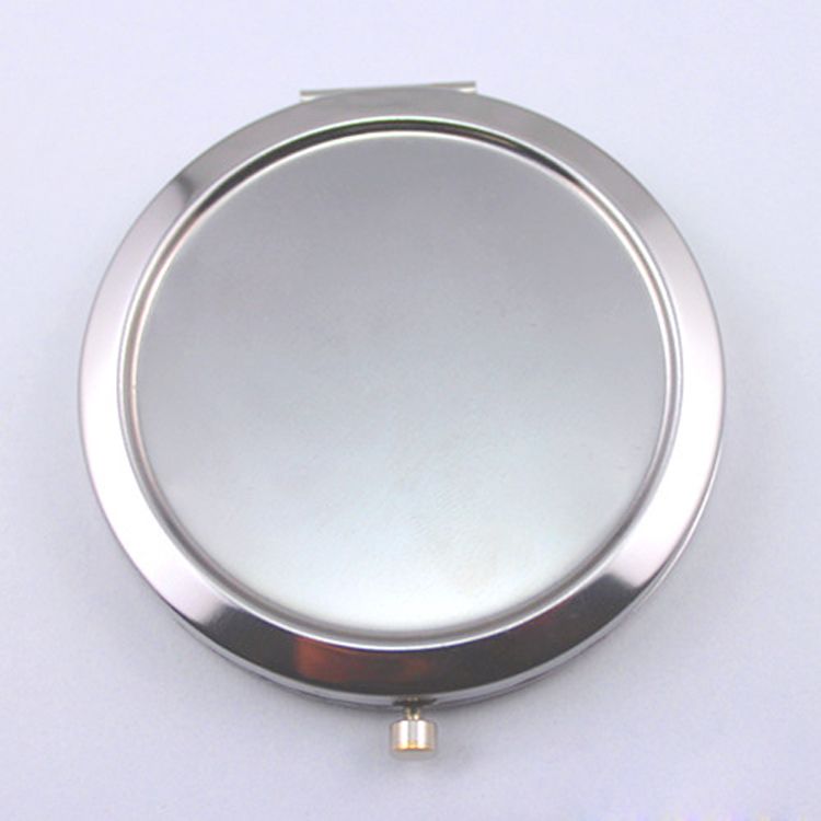 Miroir Compact rond blanc en métal argenté, 500x/lot