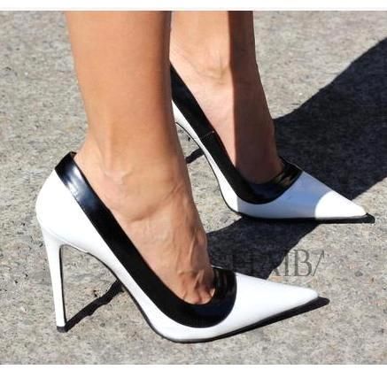 black and white pumps