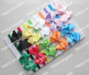 500 pcs free shipping by EMS Children baby skinny nylon headband with Grosgrain bows flower for girl hair accessories