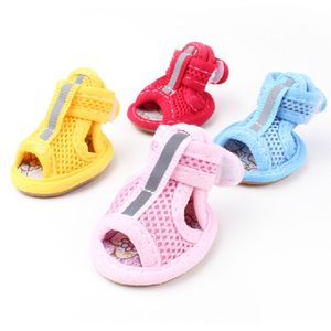 Brand Summer Winter Protective Pet Shoes For Small Medium Big Dogs Cats Waterproof Breathable Mesh Booties Socks Boots Sandal Set