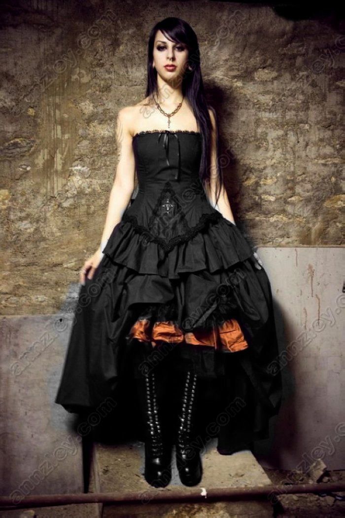 Vintage Vampire Cross Corset Black Gothic Wedding Dresses New Arrival ...