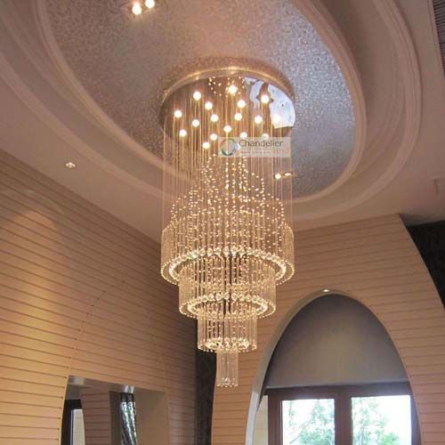 18 Lights W31 5 X H71 Staircase Crystal Chandelier Circles Pendant 18 Lights W31 5 X H71 Staircase Crystal Chandelier Circles Pendant Lamp Rain Drop Design Flush Mount Led Ceiling Lighting Modern