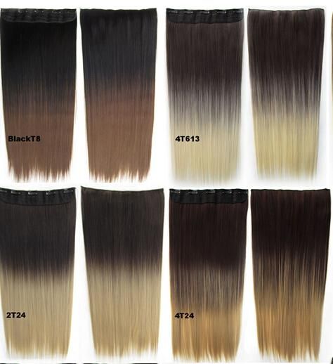 2019 24inch 130g Color 2t99j 5 Clips In Dip Dye Hairpieces