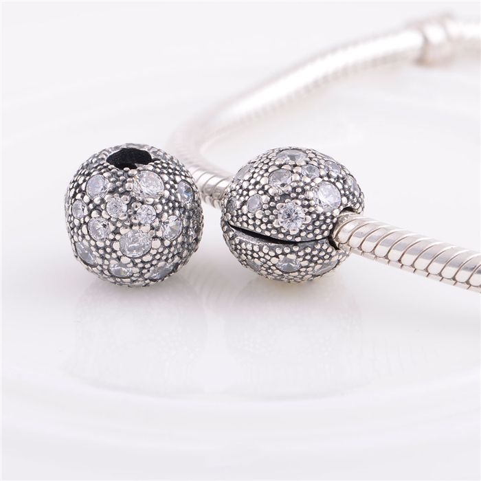 

925 Sterling Silver pandora bracelets beads jewelry Cosmic Stars Clip stopper crystal bead Charm ,Fit DIY European Charm Bracelet for women