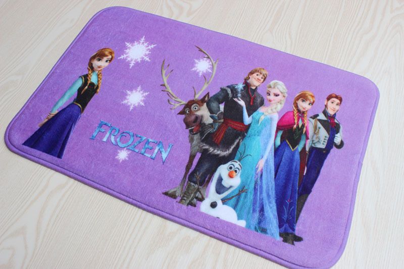 Frozen Bath Mats Princess Elsa Anna Velvet Cushion 38*58cm PVC Door Non