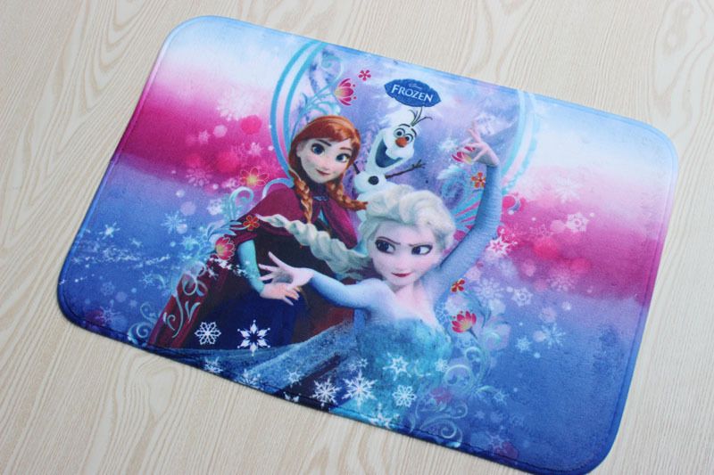 Frozen Bath Mats Princess Elsa Anna Velvet Cushion 38*58cm PVC Door Non