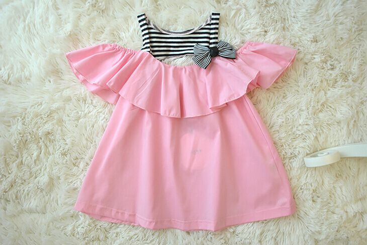 2018 Wholesale Summer Children Clothes Baby Girl Striped Dress Slip