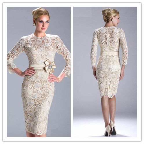 vestido de renda no joelho