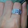 Size 7 8 9 10 11 12 13 Stunning Fashion Jewelry Men Topaz 10KT White Gold Filled Wedding Gemstones Band Male Finger Ring for love 319n