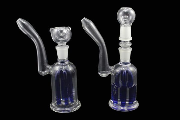 DHL Darmowa Wysyłka Szklany Bubbler z 6 ramienia Blue Drzewo Percs Glass Bong Z wieloma załącznikami Perkolator Dobra dyfuzyjna rura łapacza