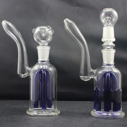 DHL Free shipping Glass Bubbler with 6 Arm blue Tree percs Glass Bong with multiple attachments Percolator Good diffusion Ash Catcher Pipe