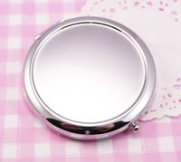 Nuovo specchio tascabile argento specchi compatti in bianco ottimo per il regalo del partito di nozze del trucco cosmetico fai da te # 18413-1 5x / lot