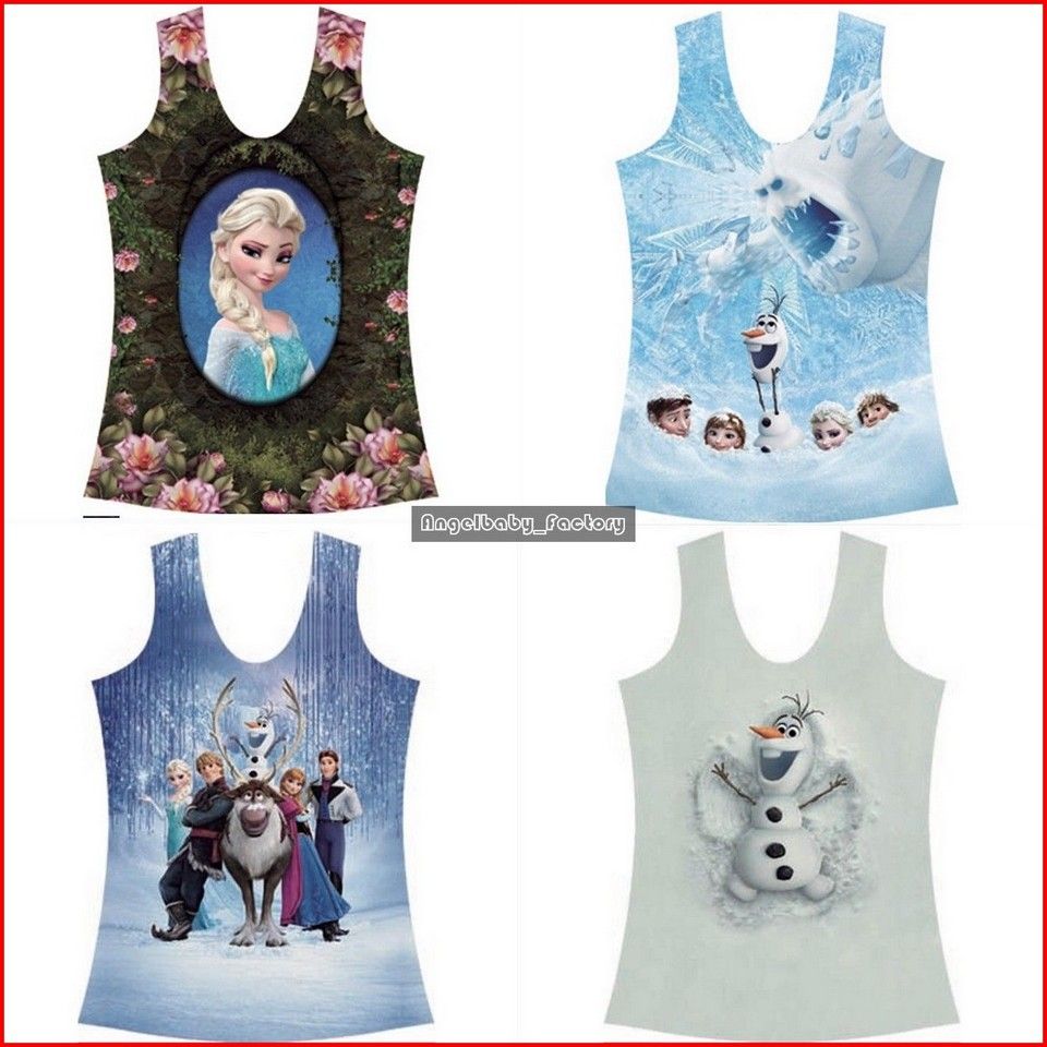 2017 Hottest 10 Designs Froze T Shirt Elsa Anna Kids Sleeveless T Shirt ...