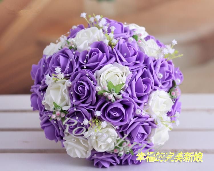 Frete grátis buquê de casamento bonito lavanda lilás casamento perfeito  favores mão segurando flor artificiais flores